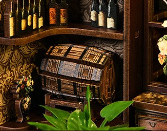 Houten wijnvat in de kroeg van Corner Tavern